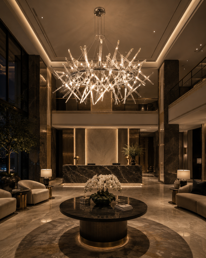 Icicle Crown Chandelier – Glass Statement Piece