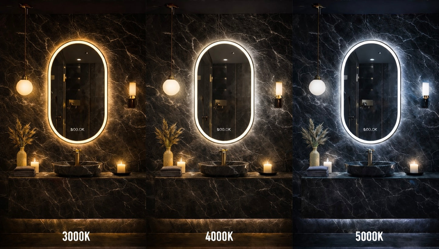Oval LED Mirror – Ambient Sculpted Vanity
