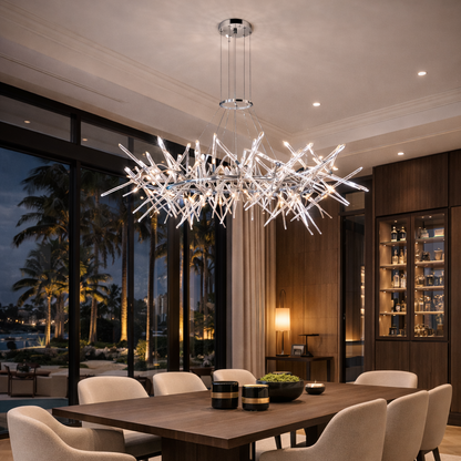 Icicle Crown Chandelier – Glass Statement Piece
