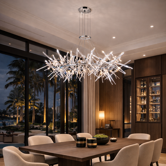 Icicle Crown Chandelier – Glass Statement Piece