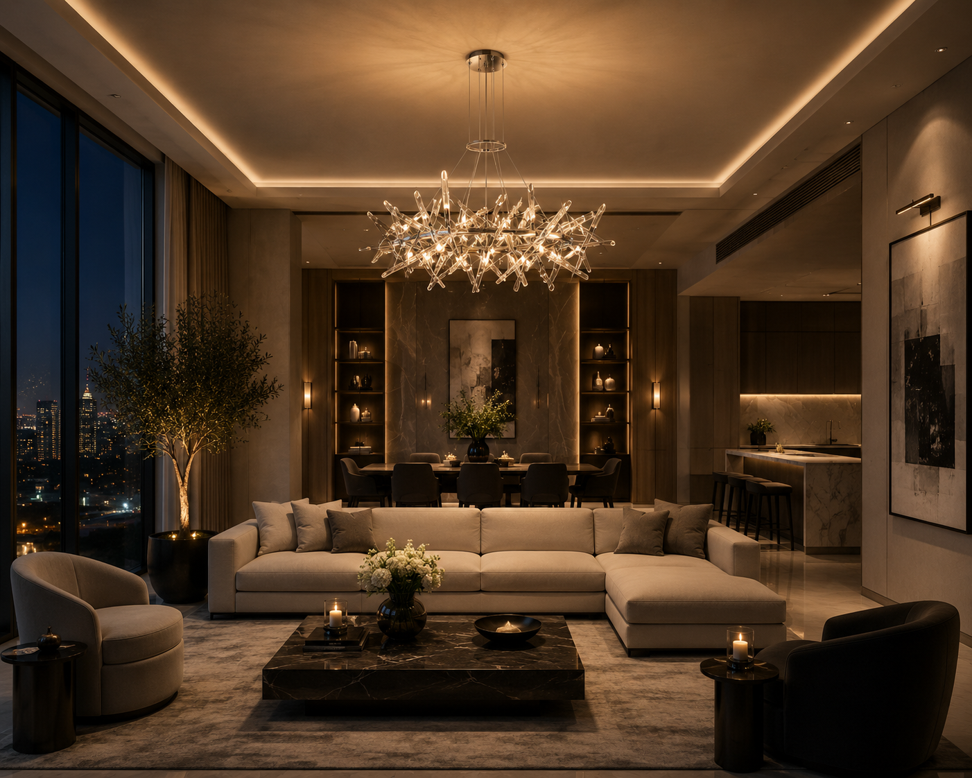 Icicle Crown Chandelier – Glass Statement Piece